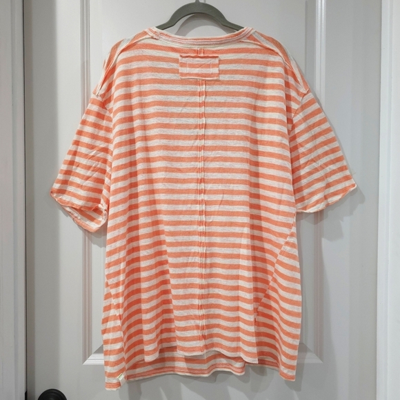 FREE PEOPLE We The Free ALL I NEED TEE, V Neck Striped, Oversized, Front Pocket - Picture 10 of 16